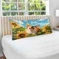 thumbnail image 4 of Hello Summer Corgi Dog Sunflower Plush Pillow Cases Queen Size Ultra Soft Warm Pillowcases with Zipper 20"x30", 4 of 9