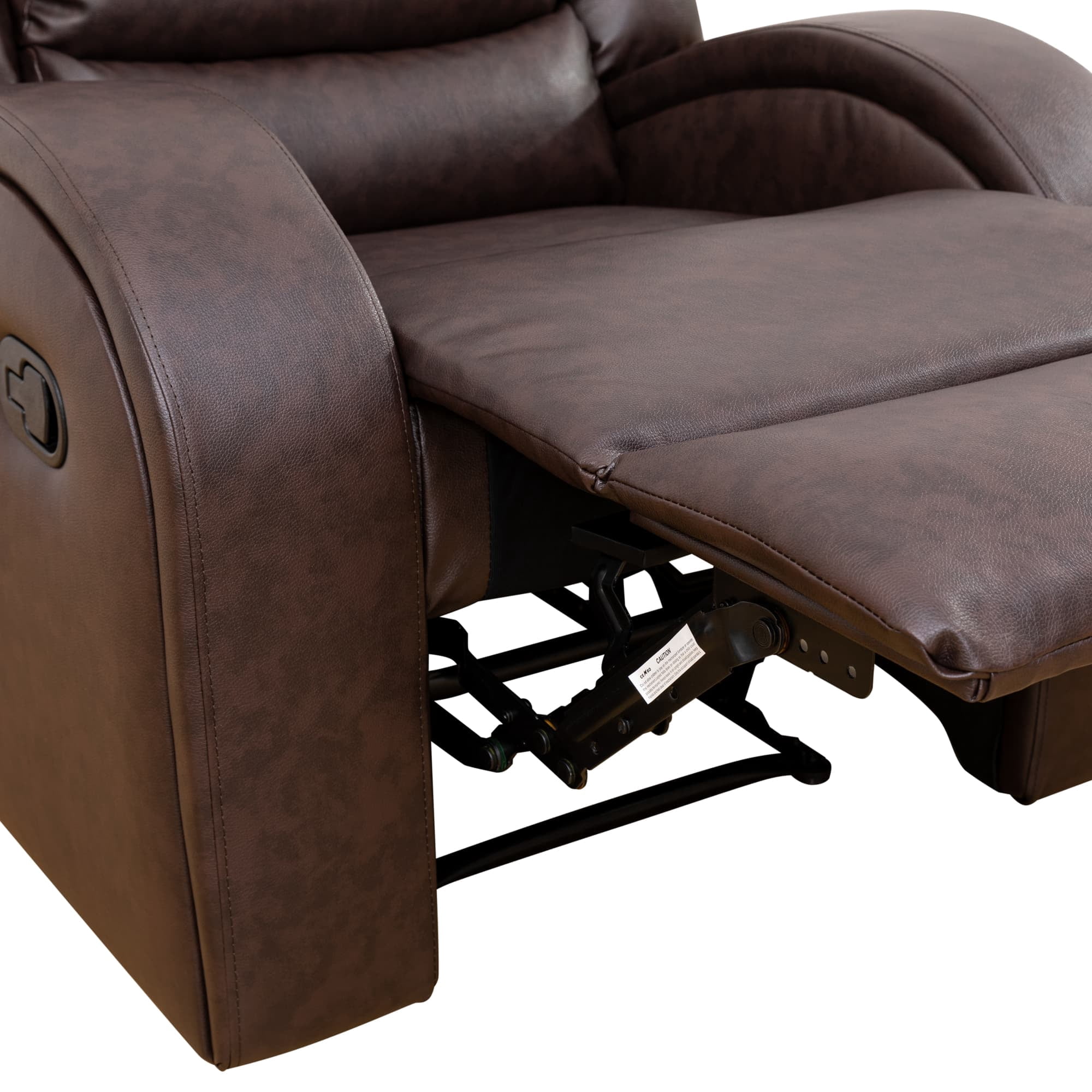 MAYEERTY Faux Leather Recliner Chair, Adjustable Backrest Reclining Chair for Living Room, Brown