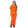 thumbnail image 4 of M&M SCRUBS Women Scrub Set V-Neck Medical Scrub Tops and Drawstring Pants - Pack of 6 Set (Orange, 4X-Large), 4 of 7