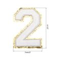 thumbnail image 2 of Chenille Number 2 Patches 4-1/2 Inch Height Golden Glitter for Hat Clothing, Shoes,3PCS(White), 2 of 6