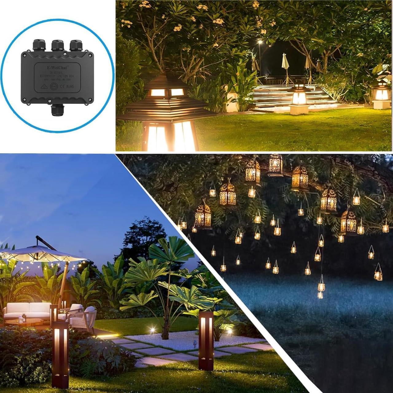 4-Way XL Waterproof Outdoor Junction Box, IP68 Rated, Suitable for Underground & 5-12mm Electrical Connections