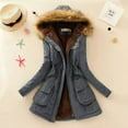 thumbnail image 1 of Chaqueta de algodón acolchada para mujer, abrigo informal ajustado con capucha, Parkas acolchadas, abrigo cálido, otoño e invierno, novedad de 2024, 1 of 4