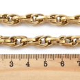thumbnail image 3 of Ion Plating(IP) 304 Stainless Steel Rope Chains UnSoldered with Spool Real 18K Gold Plated 10x7x2mm, 3 of 3