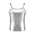 thumbnail image 2 of DPOIS Kids Girls Metallic Camisole Tops Sports Tank Vest Silver 8, 2 of 7