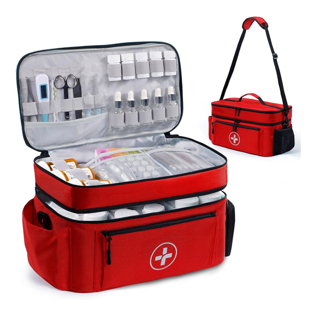 Water Resistant First Aid Storage Bag With Removable Compartments Suitable For Emergency Supplies Home Travel Essential