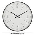 thumbnail image 4 of DecMode 20" Black Glass Wall Clock with White Face, 4 of 14