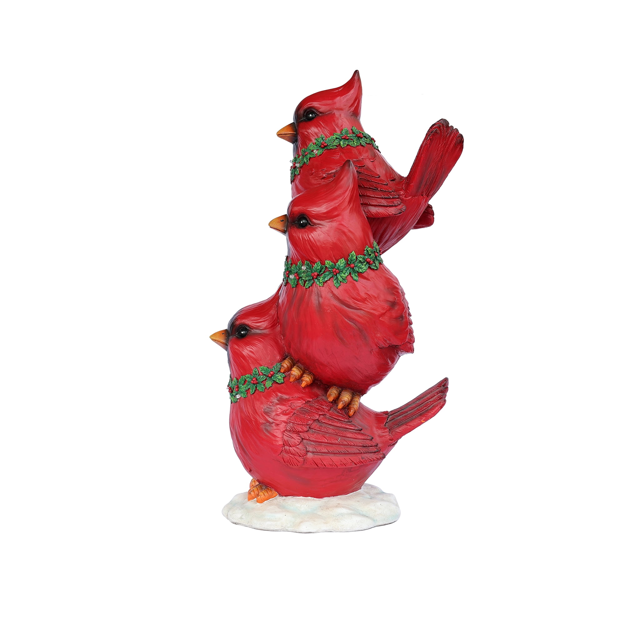 Hi-Line Gift Ltd 85187-E Stacking Cardinals Christmas Decor with LED Lights Battery Operated Indoor Use Only