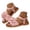 Pink, variant on Women's Flower Flat Sandals Open Toe Ankle Strap Summer Beach Shoes Casual Comfortable Cork Sole Footwear Size 6-10 Beige