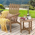 thumbnail image 2 of ZYPPPA Round Outdoor Side Table, 18 Inch Weather Resistant HDPE Adirondack Table, Outdoor Indoor Chairside End Tables, Patio Side Table for Lawn Garden Balcony Backyard, Easy Assembly (1, Brown), 2 of 10