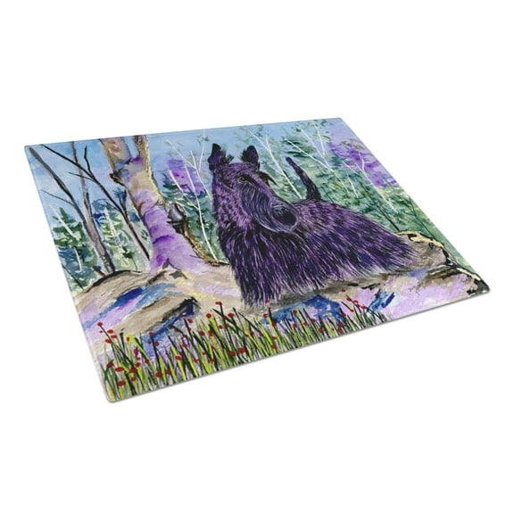 Caroline's Treasures SS8666LCB Scottish Terrier Glass Cutting Board Large, 12H x 16W, multicolor