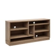 thumbnail image 4 of Twin Star Home Contemporary TV Stand for TVs up to 80” with Asymmetrical Open Shelves in Natural Oak, 4 of 7