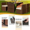 thumbnail image 6 of 5 Pieces Patio Dining Sets Outdoor Space Saving Rattan Chairs with Glass Table Patio Furniture Sets Cushioned Seating and Back Sectional Conversation Set, 6 of 8