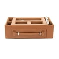 thumbnail image 3 of Leather Valet Box with Pen &amp; Watch Drawer - Tan Leather - 11W x 3H in., 3 of 5