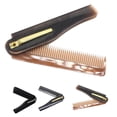 thumbnail image 3 of Qarigey 1 ud./2 uds. Clip de bolsillo plegable para hombres, peines portátiles de plástico para la cabeza y la barba, peine ligero para viaje de Cuidado del cabello negro+dorado 1 PC Qarigey  MR4438-01, 3 of 6