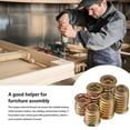thumbnail image 3 of Wood Furniture Threaded Insert Cabinet Drawer Wardrobe Nut nut insert nut Socket Pre-insert Hardware, M8x25mm, 3 of 9