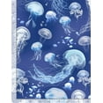 thumbnail image 2 of Timeless Treasures Swimming Jellyfish Blue 100% Cotton Fabric by The Yard, 2 of 2