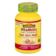 Nature Made VitaMelts Hair Skin Nails Tablets, 130 Ct, 2 Pack (130 x 2)
