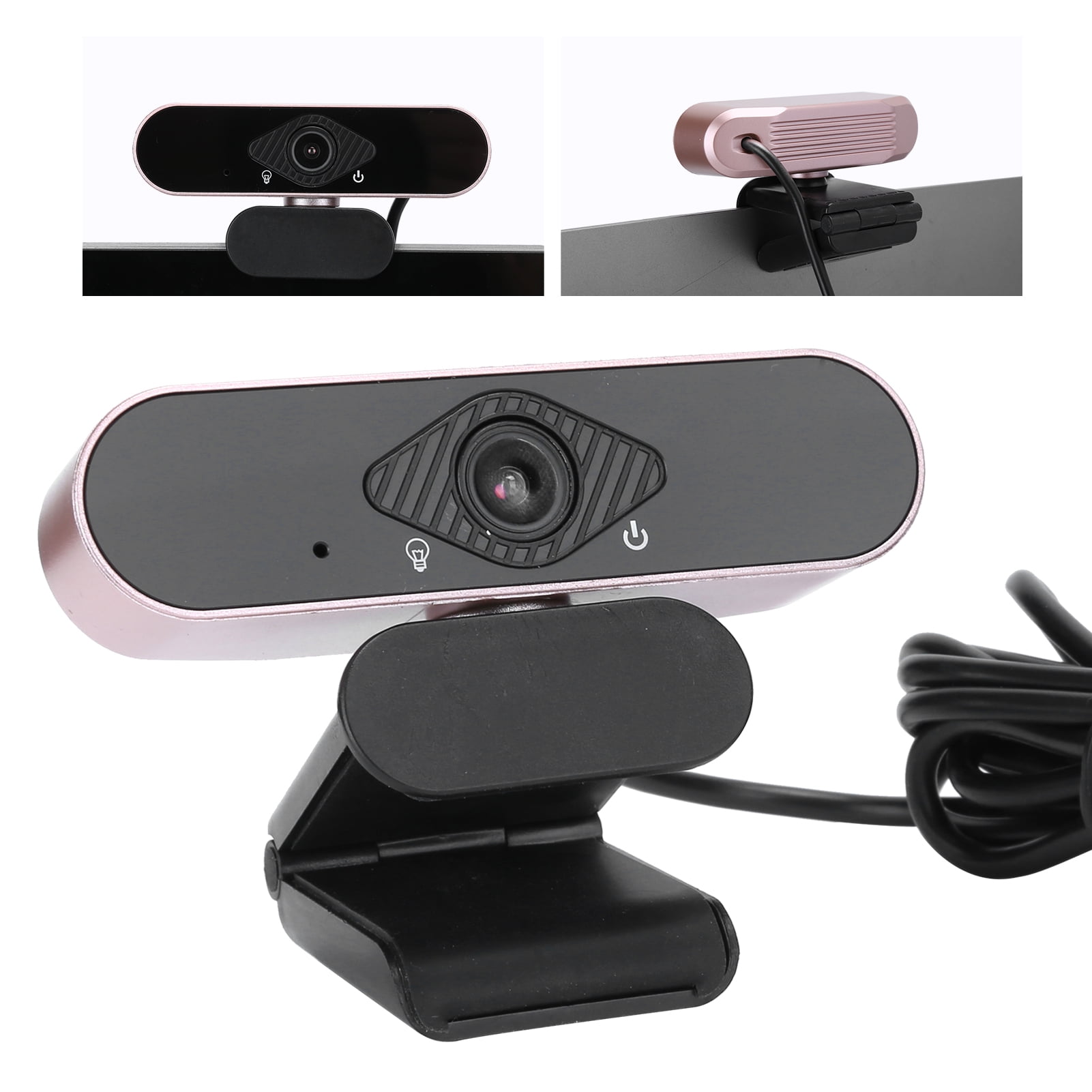 Webcam High Definition 1080P USB Camera for Teaching Conference Live StreamingRose Gold