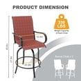 thumbnail image 2 of Memoryfield Outdoor Swivel Bar Stools Set of 2, Bar Height Patio Chairs with High Back & Armrests, Textilene Fabric Bar Stools for Patio, Deck, Backyard & Garden, Red, 2 of 8