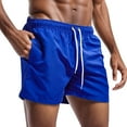 thumbnail image 1 of Men's Candy Color Board Shorts - Solid Color Lace-Up Beach Swim Trunks, Quick-Dry Nylon/Spandex Blend, 1 of 5