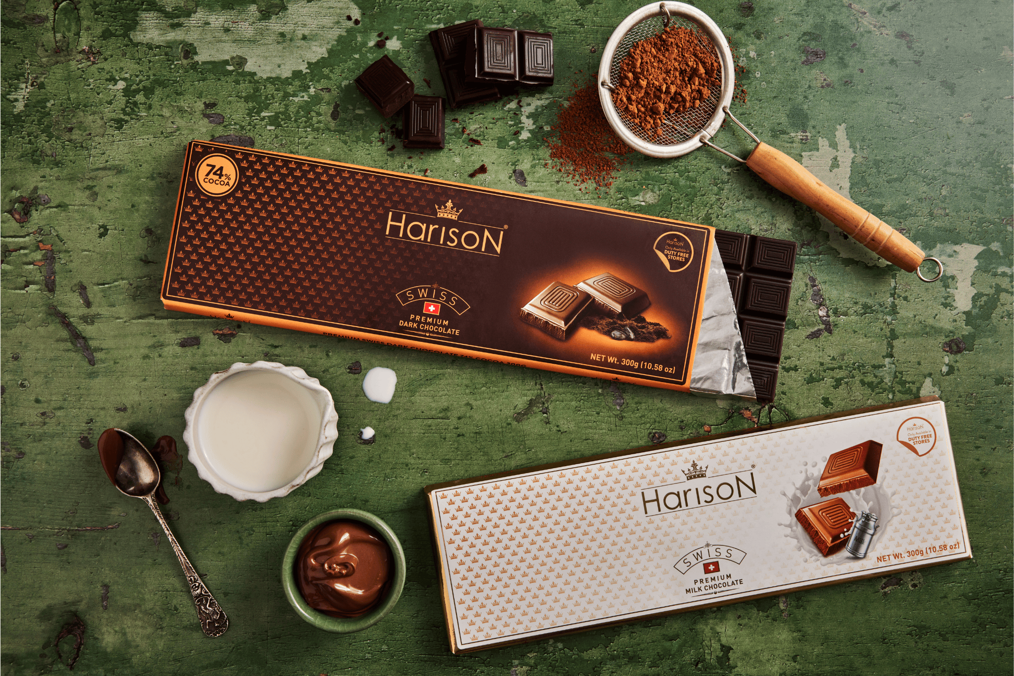 (2 pack) Harison Dark Chocolate 74% Cocoa 10.58 oz- Premium Swiss Chocolate