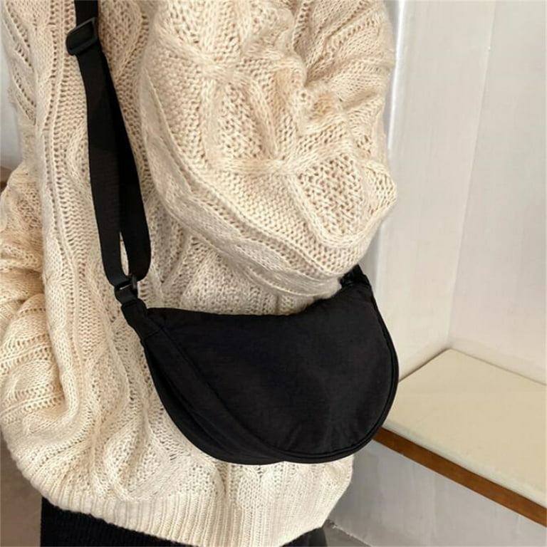 Nylon Crossbody Bag Women Large Capacity Shoulder Fashion Casual Half Moon  Handb