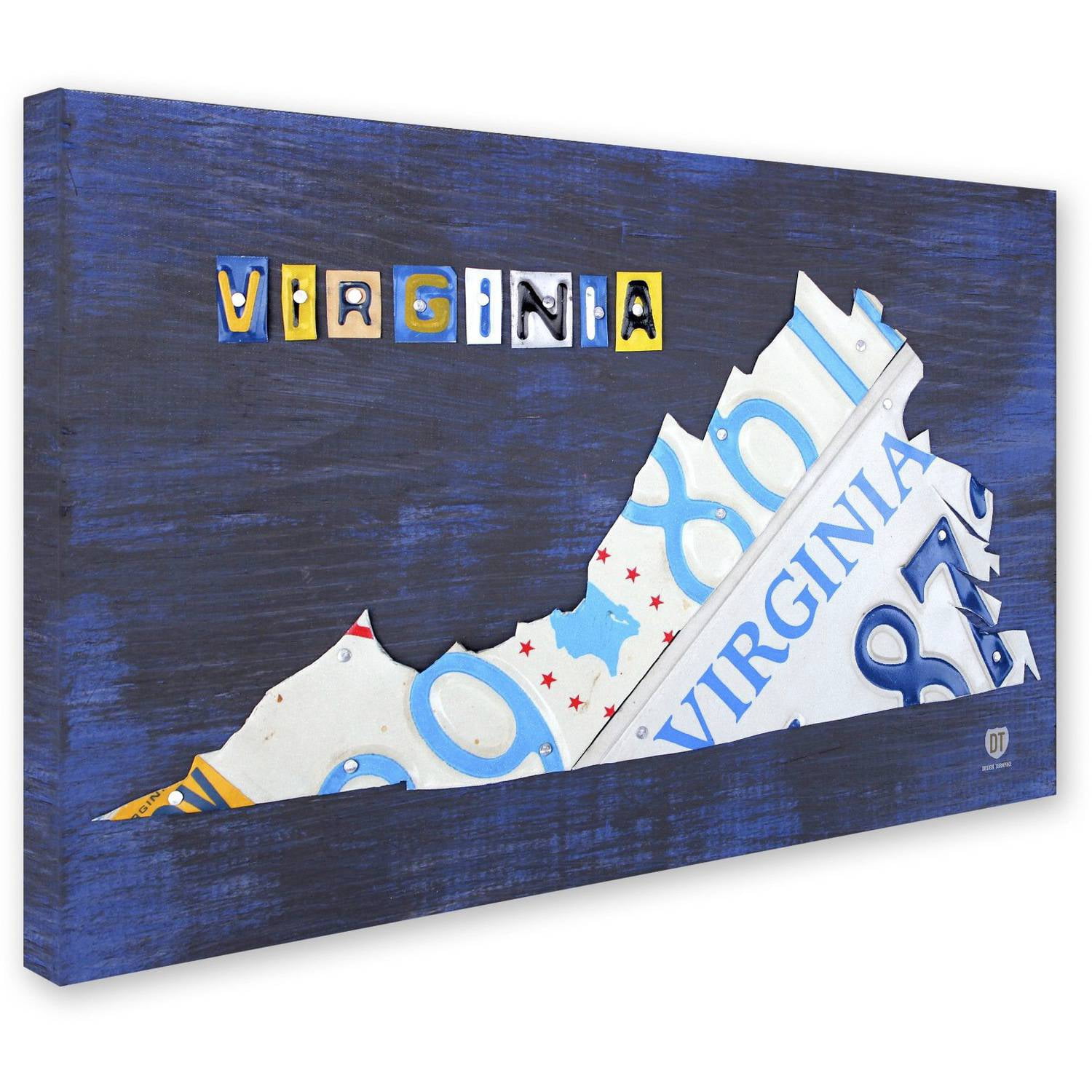 Trademark Fine Art 'Virginia License Plate Map' Canvas Art by Design Turnpike