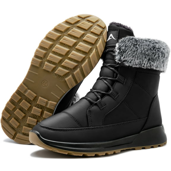 Ecetana Snow Boots for Women Warm Fur Lined Winter Boots Waterproof Insulated Winter Shoes