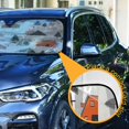 thumbnail image 3 of Yayeee Car Windshield Sun Shade Universal Fit Front Visor Protector, Orange Cartoon Houses, 3 of 8
