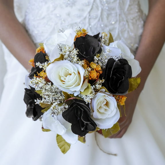 PENIKOKO 50 Pcs Black Lifelike Rose Flower for Wedding, Party, Home Decor and Craft Supplies