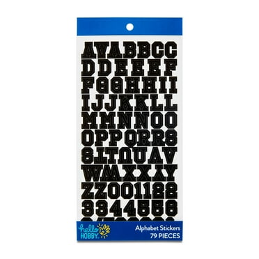 Hello Hobby Black Print Block Alphabet Stickers, 79 Count