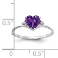 thumbnail image 2 of Primal Gold 14 Karat White Gold 6mm Heart Amethyst and VS Diamond Ring, 2 of 4