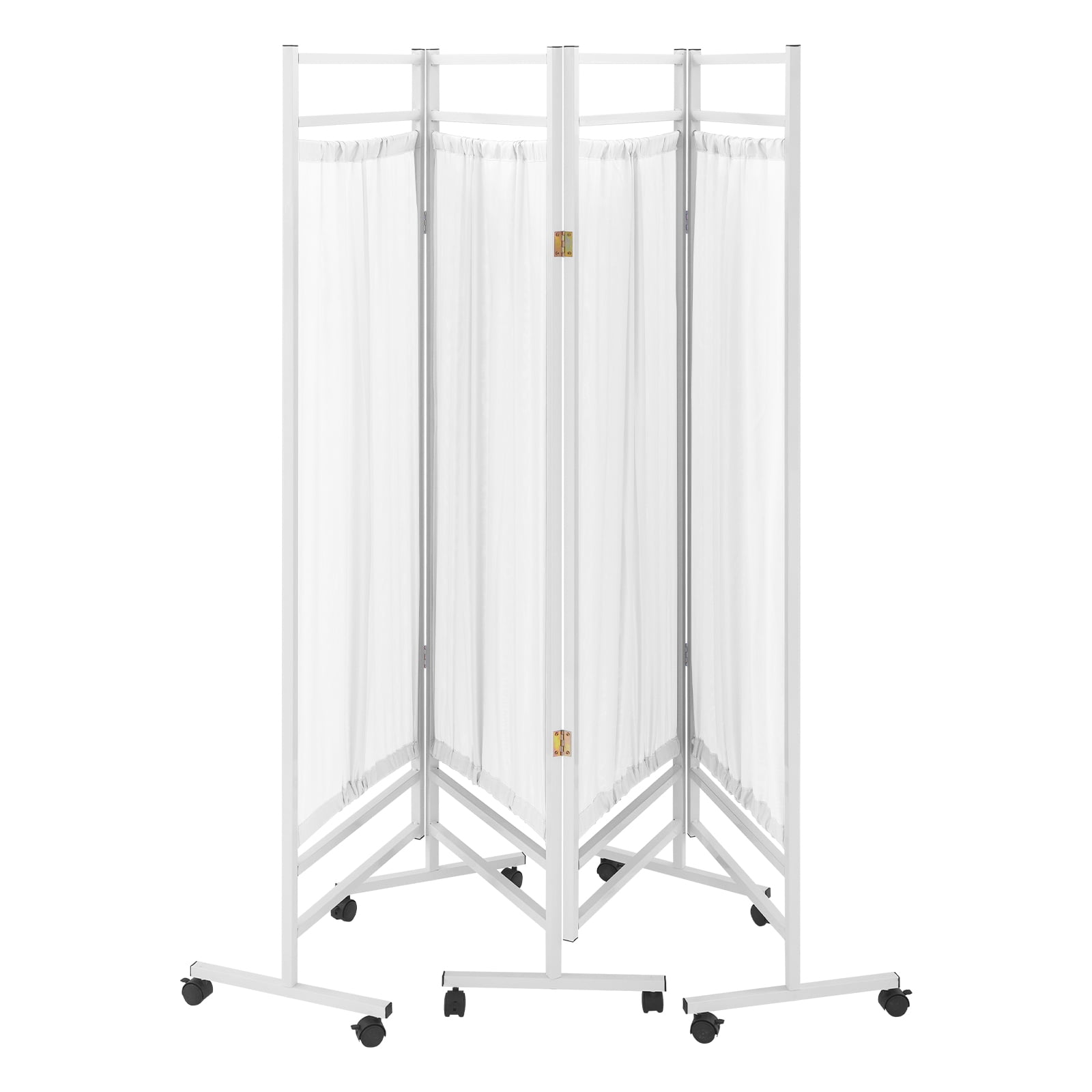 4-Panel Medical Room Divider, Medical Privacy Screen, Portable and Foldable Medical Room Divider White
