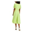 thumbnail image 2 of ANNE KLEIN Womens Green Tie Zippered Lined Slit Cuffs Flutter Sleeve Boat Neck Midi A-Line Dress 12, 2 of 4