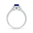 thumbnail image 2 of ANGARA Natural Cushion Blue Sapphire Ring with Diamond Halo in 14K White Gold for Women (Size-5mm) | September Birthstone, Birthday, Anniversary, Jewelry Gift for Women | Natural Blue Sapphire Ring, 2 of 10