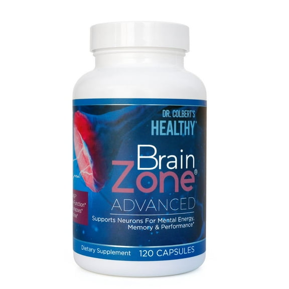 Dr. Colbert MD Brain Zone Advanced  | by Divine Health | Lions Mane | Tyrosine | DIM  | 120 Capsules | 30 Servings