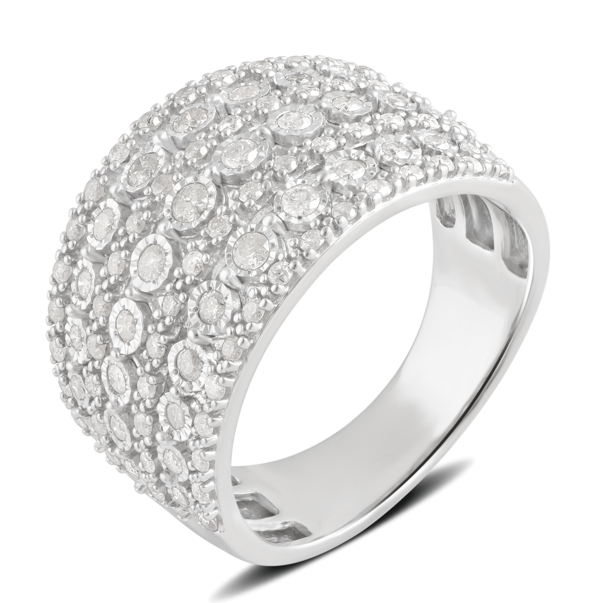 3/4 Carat T.W Diamond Sterling Silver Anniversary Ring. (I-J/I2-I3)