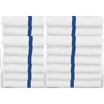 60 Commercial Kitchen Cleaning Towel 16x19 Bulk Bar Mop Towel 31oz use as Home Kitchen Cleaning Towels, Restaurant bar mop Towels Blue Center Stripe by Towels N More