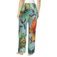 thumbnail image 3 of Balery Retro Seamless Flying Butterflies print Women's Pajama Pants,Ultra Lightweight Pjs,Lounge Pant-, 3 of 9