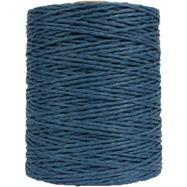 Xiao Hua Hilo de algodón natural azul marino para tejer a crochet, ideal para sombreros de verano, bolsos de playa, crochet, paja de crochet, materiales de tejido, 280 metros (306 yardas)