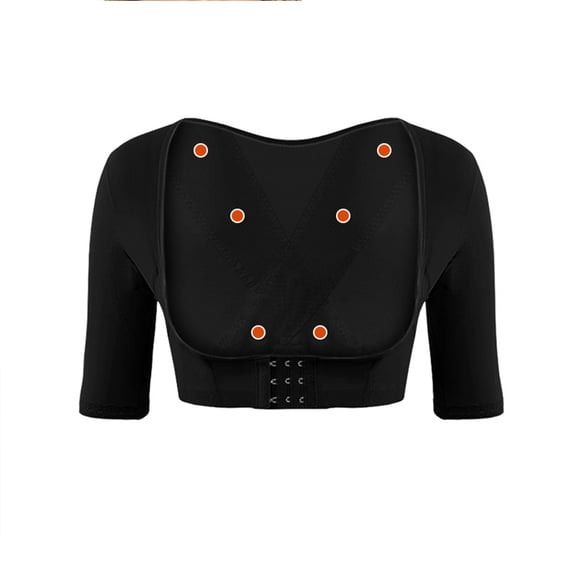 IDALL Posture Corrector for Women Shapewear Corset Chest Support Body Sculpting Shape Chest Back Posture Correction Mid Sleeve Corset Shapewear Bodysuit Gym Clothes for Woman Black L