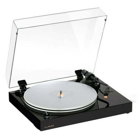 Fluance RT85N Belt Drive Wooden Turntable with Nagaoka MP-110 Cartridge and Acrylic Platter Black