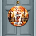 thumbnail image 2 of Happy Thanksgiving Bichon Frise Give Thanks Fall Beanie Scarf Welcome Round Wood Sign Bichons Dog Lovers Gifts Idea Hanging Wall Home Decor - 00020, 2 of 5
