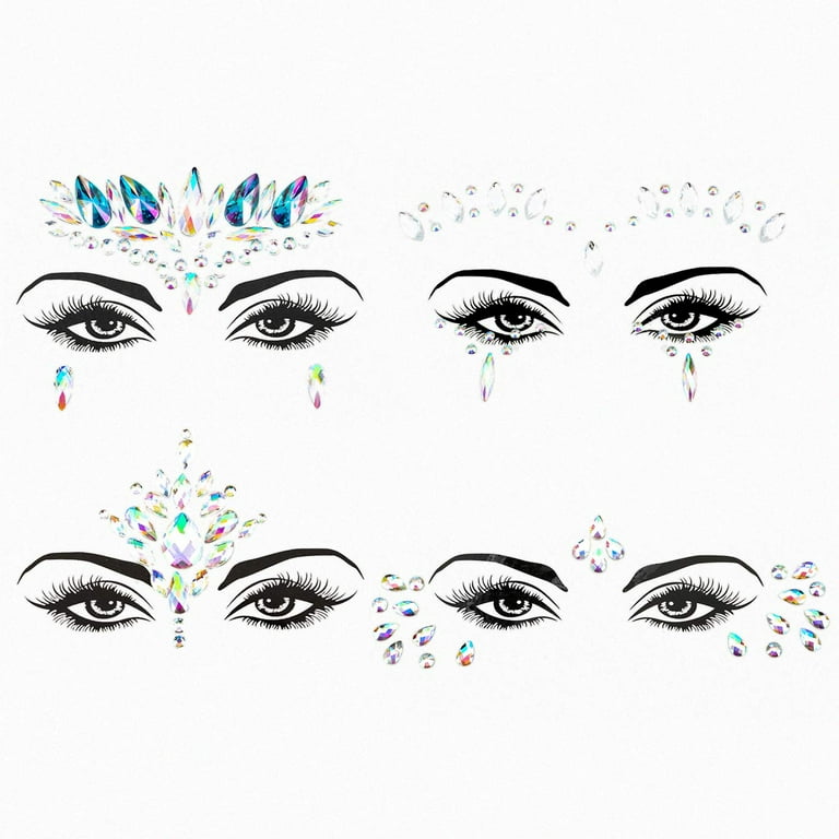 Pearl Eye Makeup Tattoo Stickers Stage Party Water Drops Flash Diamond  Tattoos Face Decoration Acrylic Face Jewels Eyes Stickers - Temporary  Tattoos - AliExpress
