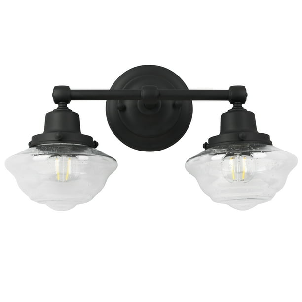 Design House Schoolhouse Dimmable 2 Bulb Wall Light In Matte Black Com Design House Schoolhouse Dimmable 2, Schoolhouse Light Fixture Black