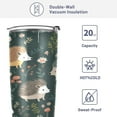 thumbnail image 4 of SKYSONIC Hedgehogs Tumbler Stainless Steel Double Wall Vacuum Reusable Insulated Mug with Straw and Built-in Coaste for Cold and Hot Beverages, 20oz, 4 of 7