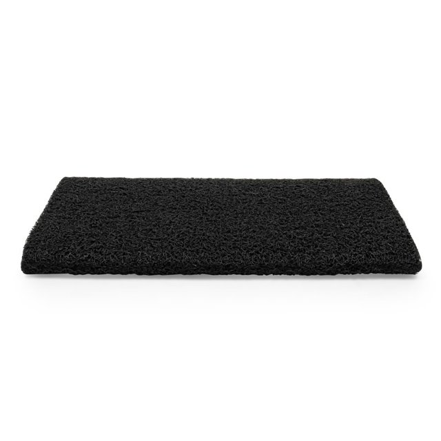 Camco Entry Step Rug 42966 Wrap Around Hook and Spring; 22 Inch x 23 Inch Width; Black; Looped PVC Material With TPE Backing