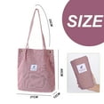 thumbnail image 2 of Bolso de mano de pana para mujer, bolso de pana para mujer, bolso de hombro reutilizable para compras, oficina, escuela, viajes, 2 of 5