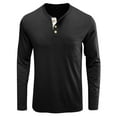 thumbnail image 3 of Lumtrix Mens Casual Short Sleeve Henley Shirts Fashion Button T Shirts with Pocket Long Sleeve Basic Plain Cotton Tee Shirts Black 2XL, 3 of 5