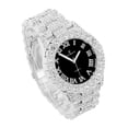 thumbnail image 2 of Mens Silver Big Rocks with Roman Numerals Fully Iced Out Spring Summer Colorful Dial Watch, 2 of 3